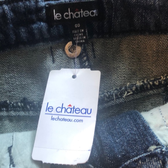 Le Chateau Denim Mini Skirt Size 00 - Picture 3 of 4